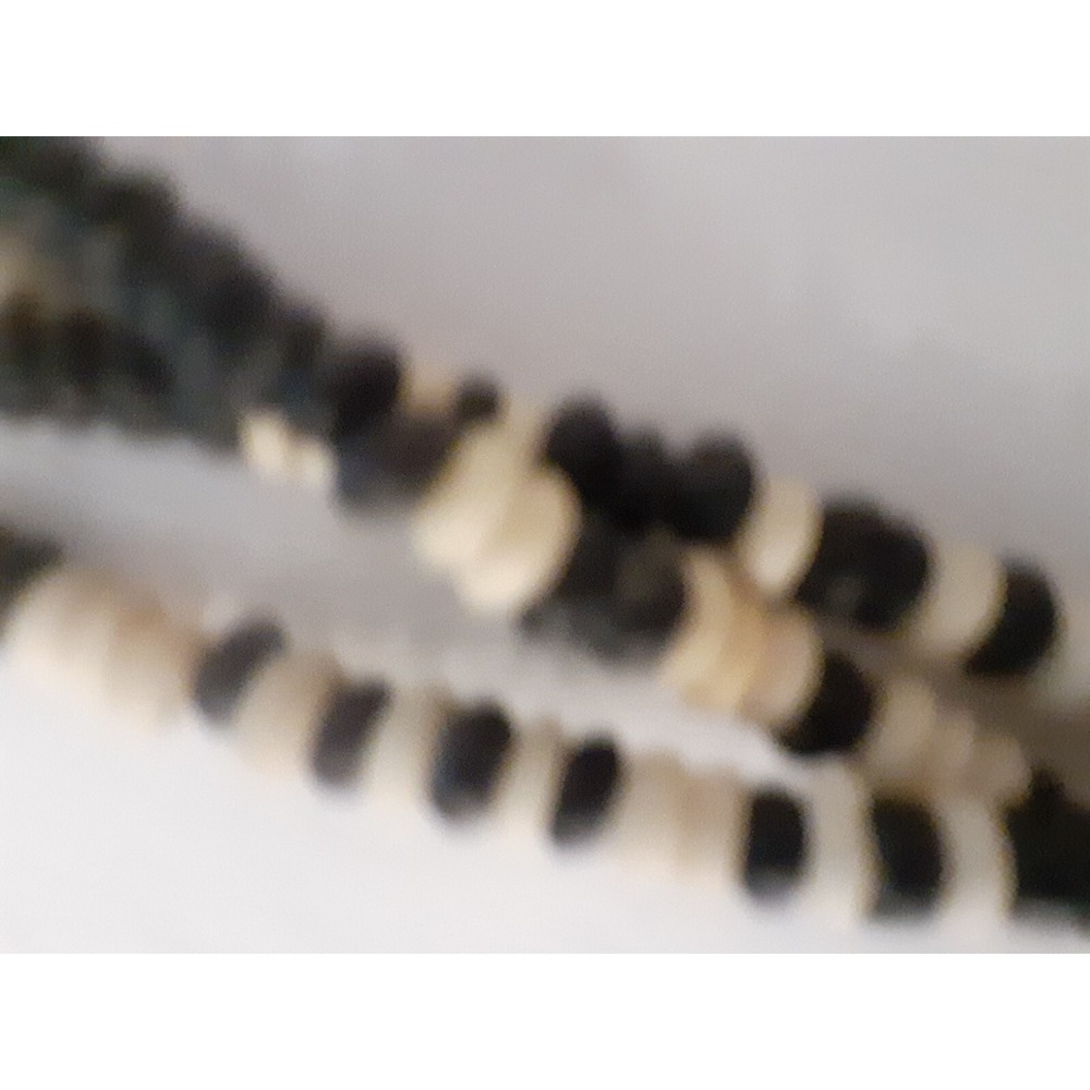 African Black & Ivory Colored Beaded w/Four Elephants Three Strand Necklace - Picture 3 of 5